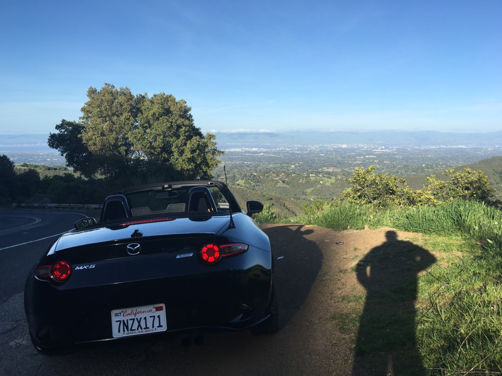 2016 Mazda MX-5 Miata overlooking San Jose