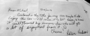 The letter from the previous owner (Helen)